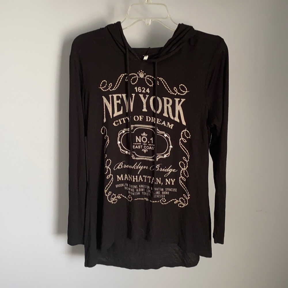 Ocasion ladies black bedazzled hoodie